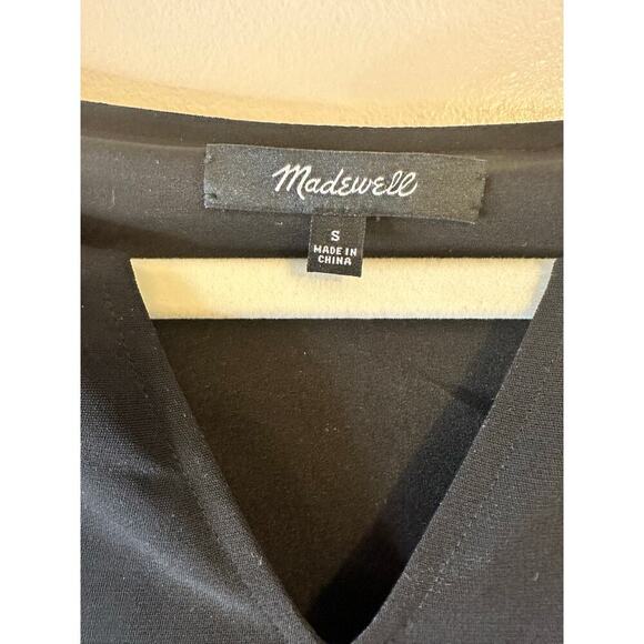 Madewell Womens Flutter Sleeve Black Capsule LBD Career Chic Corpcore Size Small - Picture 6 of 9